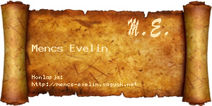 Mencs Evelin névjegykártya